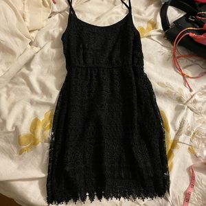 Black lace dress embroidered size small